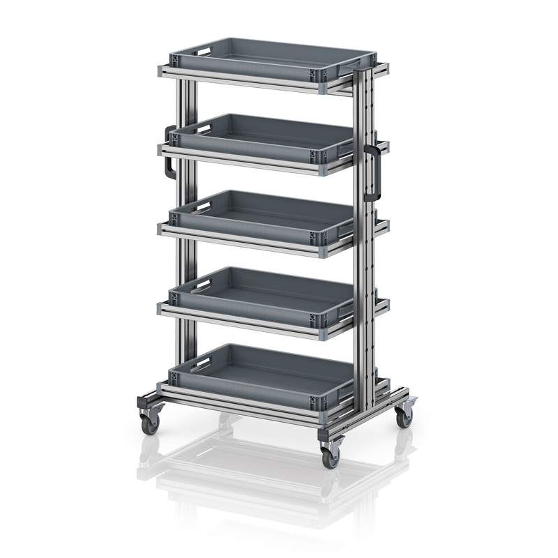 AUER Packaging Systémový přepravní vozík pro euro přepravku 60 x 40, výška 134 cm, bez výsuvu EG SW 134-1 6475